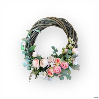 Umelý venček na dvere Rose