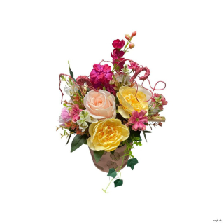 Umelý kvetinový aranžmán Farebná lúka