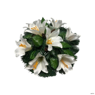 Umelý smútočný veniec biely kalich