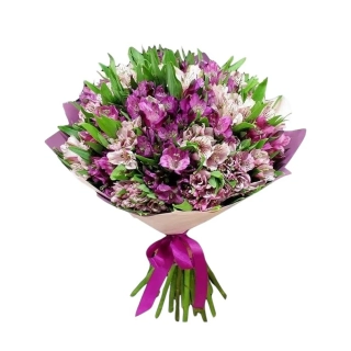 Romantic kytica ružových a fialových alstromérií