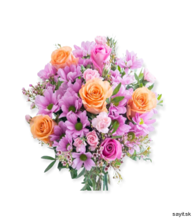 Kytica z ruží a chryzantém