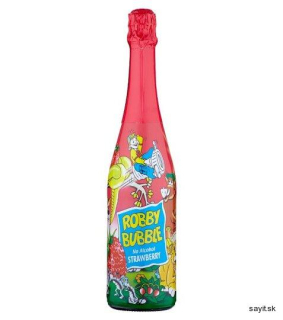 Robby Bubble Strawberry sýtený nealkoholický nápoj ochutený 0,75L